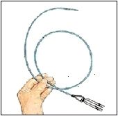 El catéter electrodo es un cable delgado, flexible recubierto.